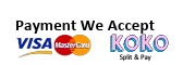 Payment methods accepted: Visa, Mastercard, Koko Split and Pay
